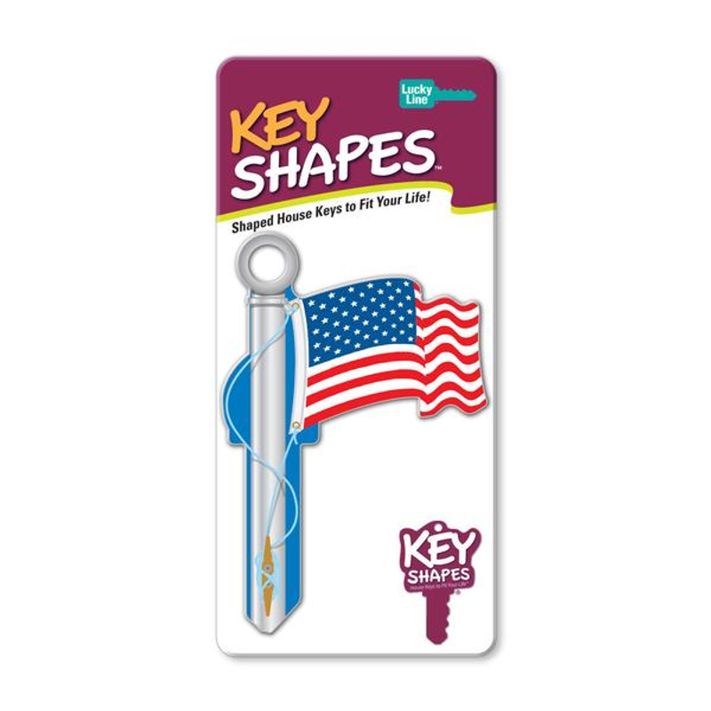 Lucky Line American Flag/Key Shapes - Painted Keys